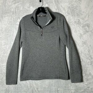 The North Face Sweater Womens Medium Gray 1/4 Zip Pullover Athletic School